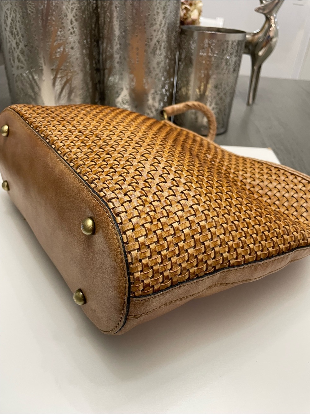 Patricia Nash Woven Leather Hobo Bag in Tan - Picture 8 of 12